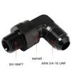 Podavelle 8AN Male Flare to 3/8 NPT Pipe Swivel 90