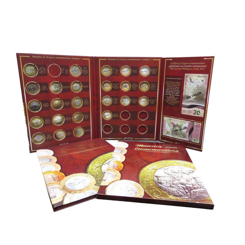 Numart Album para Monedas DE 20 Pesos Y Billete BICENTENARIO
