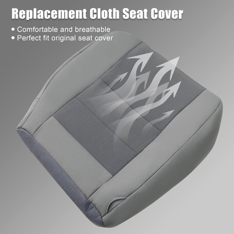 GXARTS Driver Side Bottom Lower Replacement Cloth Seat Cover Gray