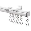 Houmiggle Silent Ceiling Curtain Track with Wall Mount, 6ft-9ft, White