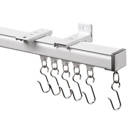 Houmiggle Silent Ceiling Curtain Track with Wall Mount, 6ft-9ft, White