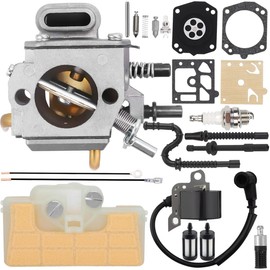 ZAMDOE MS290 Carburetor for STIHL 029 039 MS310 MS390 Chainsaw Replaces 1127 120 0650 HD-19 with Ignition Coil, Air Filter, Fuel Line, Pulse Line, Fuel Filter, Repower Kit, Tuning Kit