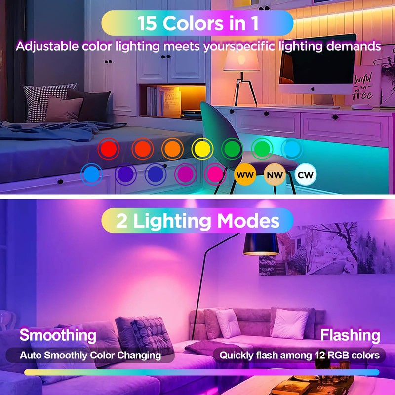 Rechargeable Battery Operated Light Bulb with Remote Control 2 Packs,