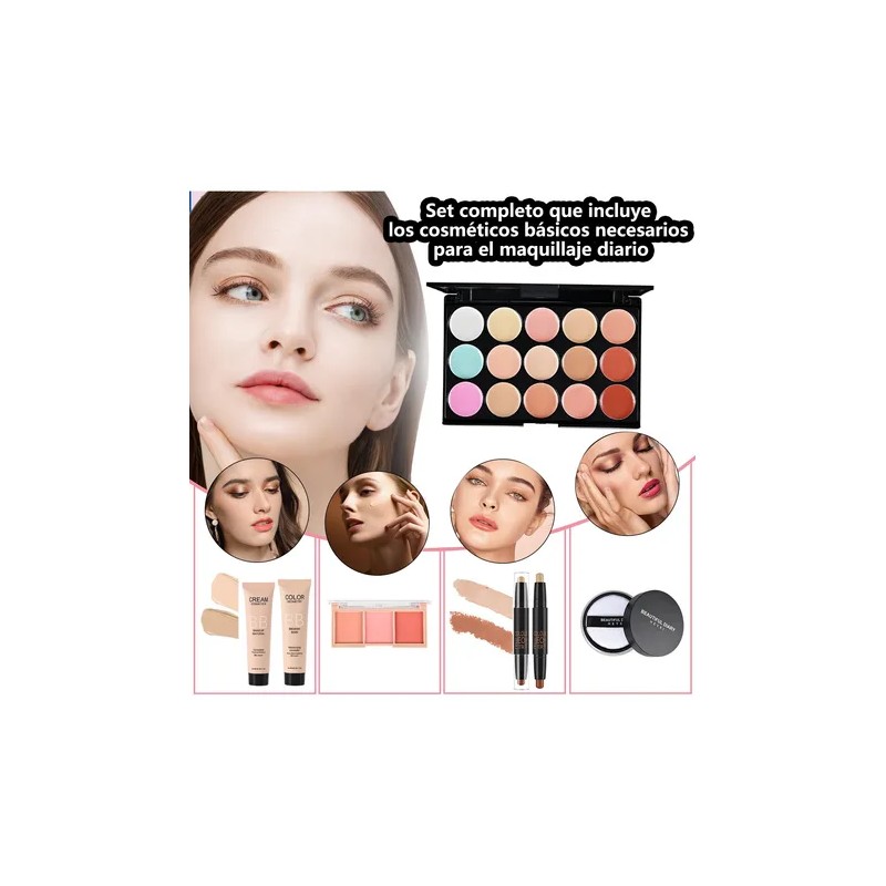 Kit De Maquillaje Completo Set Combinado Regalo Principiante