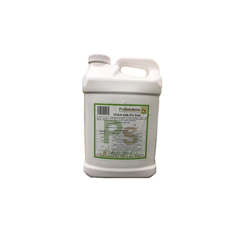 ProSolutions 15-0-0 with 6% Iron. 2.5 gallons