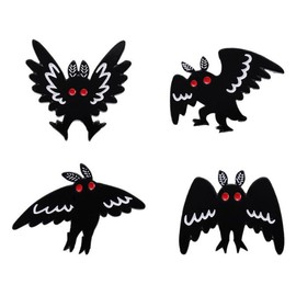 yangwenyuan 4pcs Punk Gothic Animal Bat Mothman Enamel Pins Backpack Hat Clothes Jewelry Brooch Metal Lapel Pin Accessories Gift for Friends
