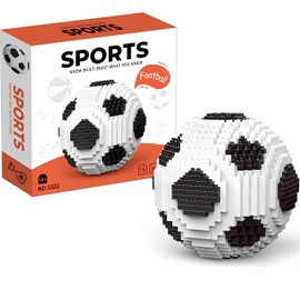 STEM Projects for Kids Ages 8-12,850pcs Basketball Building Blocks Set,Football Building Blocks Set,Gifts for 8-14 Year Old Teen Boys GirlsDecorations Gift (White & Black Football)