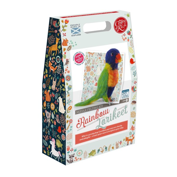 The Crafty Kit Company Rainbow Lorikeet DIY Needle Felting Craft