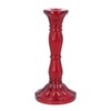 Gisela Graham Red Glass Moulded Candlestick (Large)