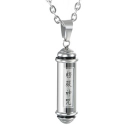 OIDEA Stainless Steel Pill Box Pendant, Emergency Capsule Necklace Pendant with Necklace for Men Women, Stainless Steel, No Gemstone