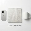 Natural White Quartz Cutting Board, 7.9" x 7.9" x 0.7"