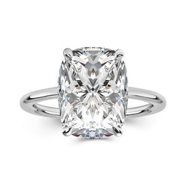 PAFIDDY 4.5CT 5A Grade Cushion Cut Zirconia Engagement Ring for Women, 18K White Gold Plated Sterling Silver Promise Ring, 6, Metal, Cubic Zirconia