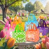 18 Pack Easter Egg Hunt Bags, 8.3×7.9×6 inch Large Easter