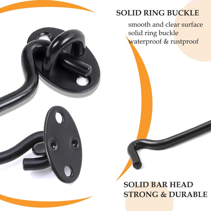 ZiYuya Hook and Eye Latch, Stainless Steel Gate Hook Cabin