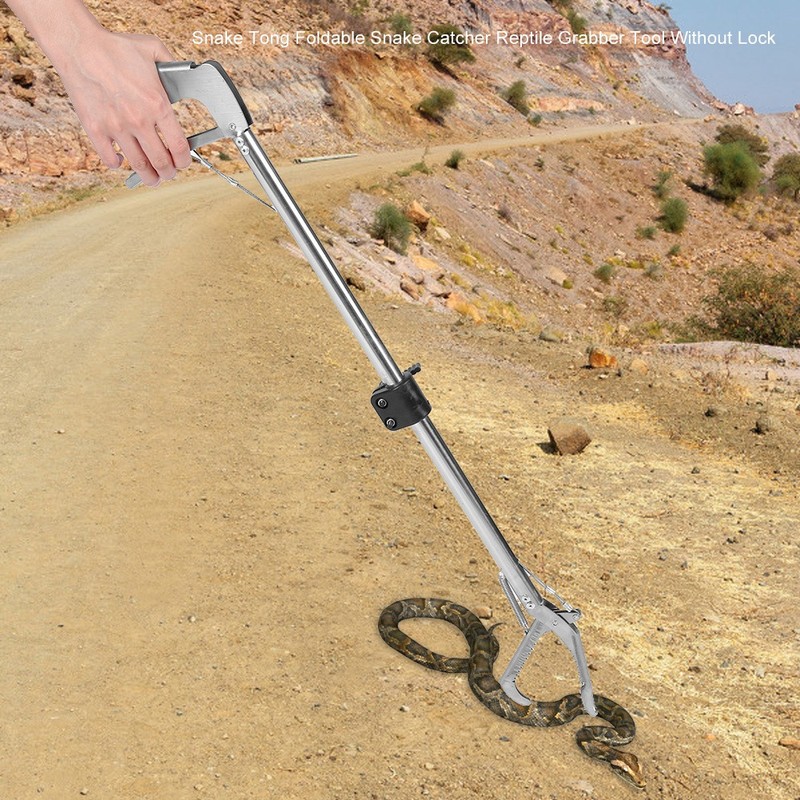 Snake Tong Foldable Snake Catcher Reptile Grabber Tool With Lock