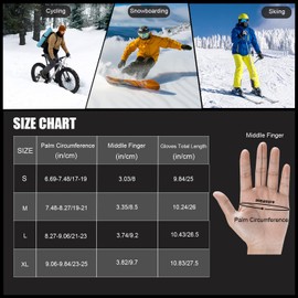 Bototack Winter Waterproof Ski Gloves Men Women, Windproof Thermal Touch Screen Snow Gloves, Warm Cold Weather Snowboard for Skiing Hiking Cycling Driving (Black, Medium)