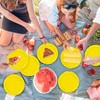 QZYL 50 Pieces Small Paper Plates, 7 Inches Yellow Dessert