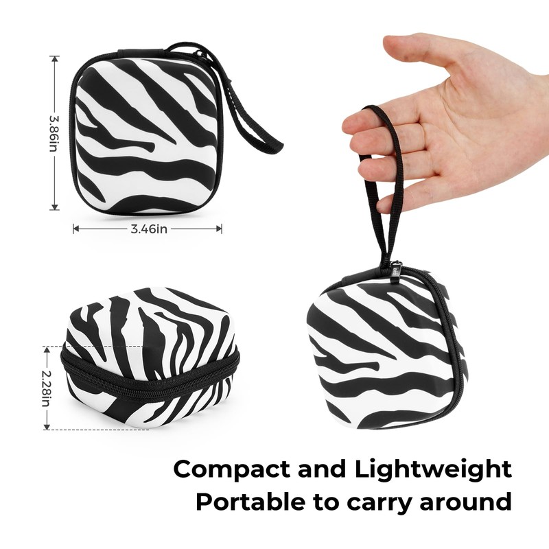 Lavinda Zebra Print Nail Drill Bits Holder, 64 Holes Dustproof