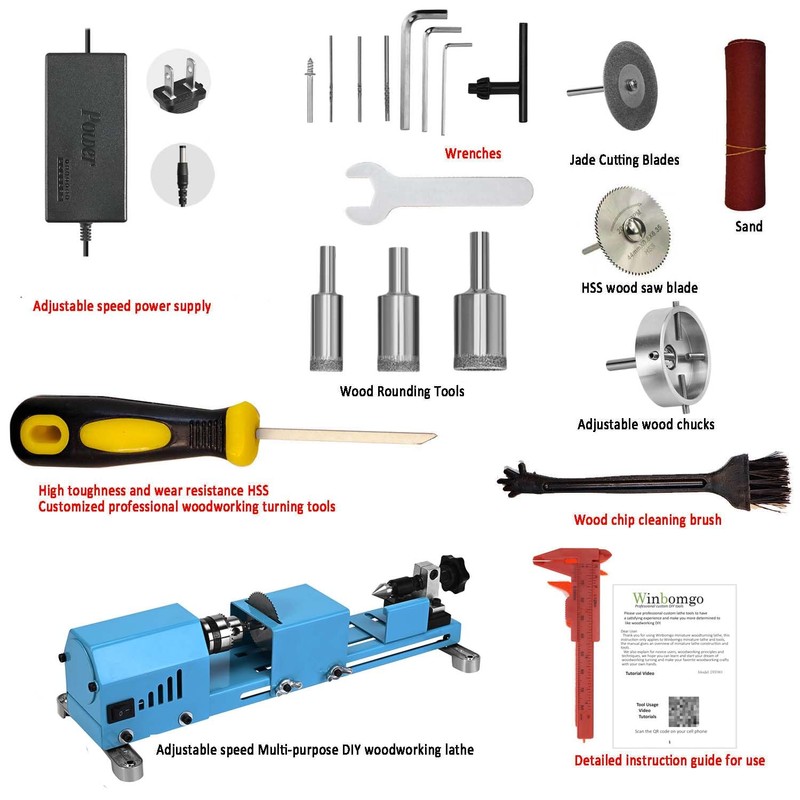 Mini Lathe Wood Lathe Machine Multi-Purpose Type Lathe Milling Cutting