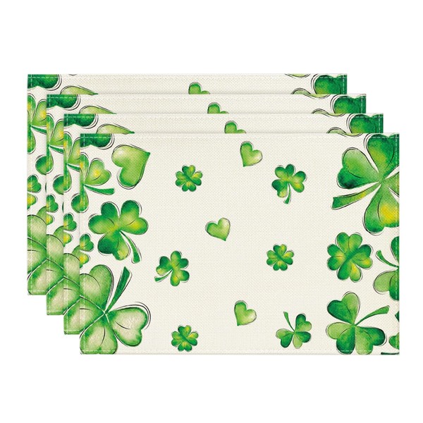 Artoid Mode Shamrock Clover Lucky Irish St. Patrick's Day Placemats