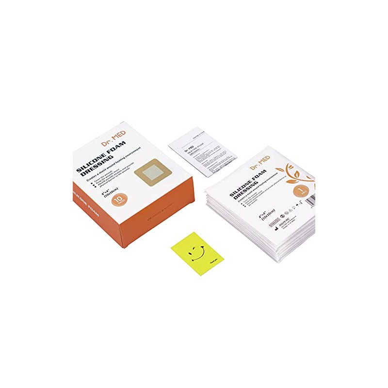 Med Apósito Espuma Silicona Pulgadas Almohadilla Adhesiva Impermeable Cuidado Heridas