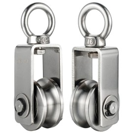 Set of 2 pulley steel cable with 2 ball bearings, fitness 304 stainless steel pulley for steel cable/ropes