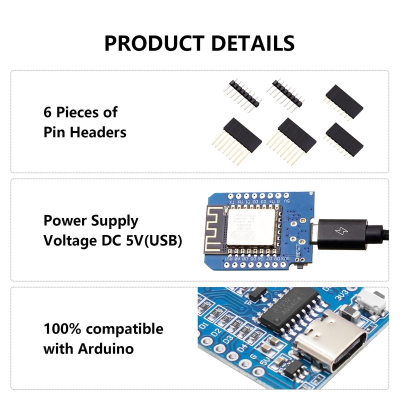 APKLVSR Pack of 5 NodeMcu with ESP8266 ESP-12F NodeMcu Lua