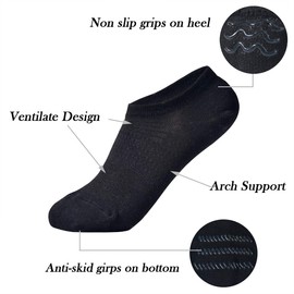 Jormatt 6 Pairs Toddler Little Girls Boys No Show Socks Thin Cotton Soft Anti Slip Low Cut Socks Breathable With Grips, Black and White S