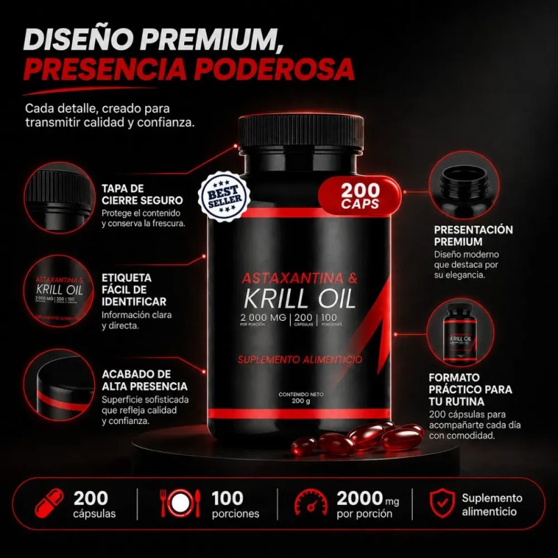 Astaxantina 12 Mg 120 Softgels Microalgas Apoyo Antioxidante