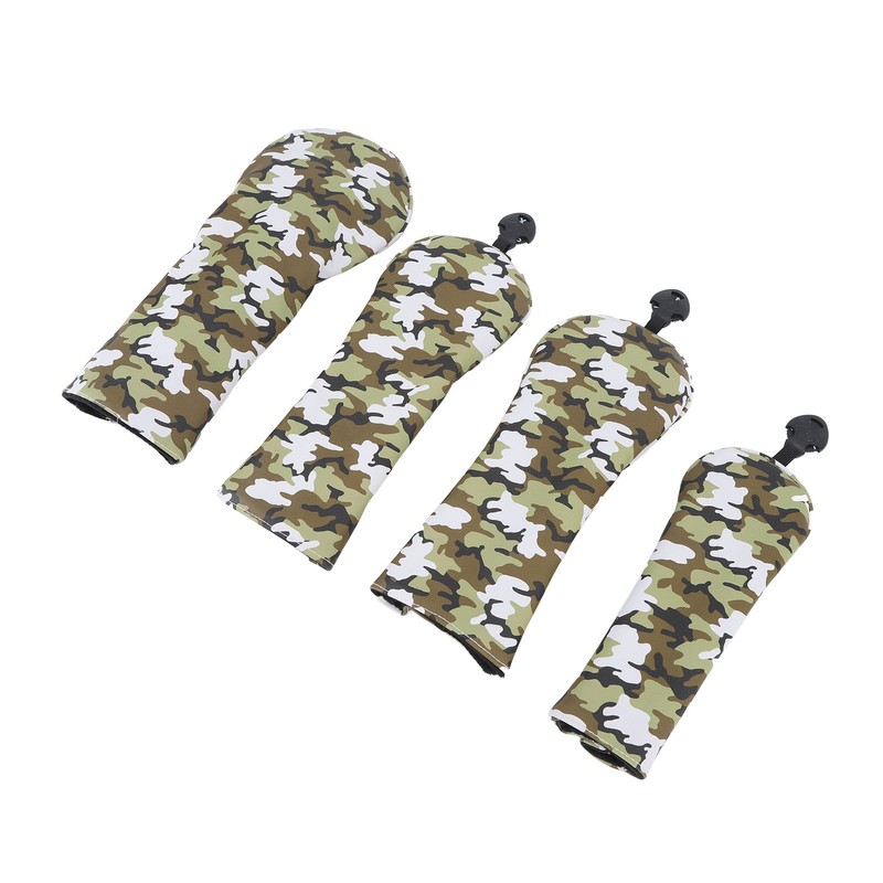 4Pcs Golf Club Head Cover PU Thick Plush Wear Resistant