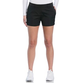 PGA Tour Women's 4.5" Woven Golf Shorts with Satin Fabric, Moisture-Wicking, Sun Protection, Regular Fit, Caviar, 2