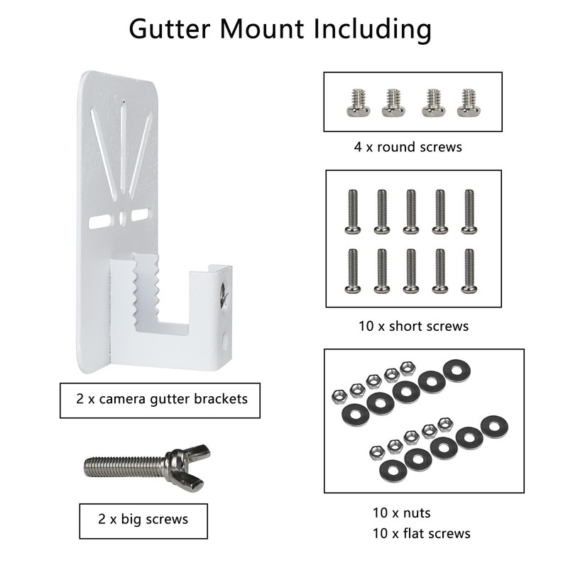 Metal Gutter Mount Compatible with Eufy SoloCam S340, E30, Eufy