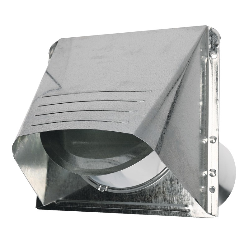 Deflecto Dryer Vent, Wide Mouth Galvanized Vent Hood with Pipe,