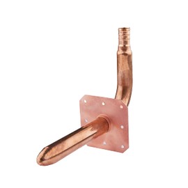 EFIELD 6-inch Length Pex Crimp 1/2" Copper Stub Out Elbow with Wall Flange,(STUB009)