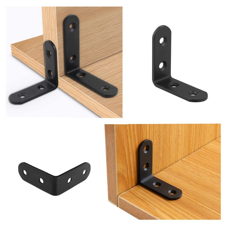 24 Packs Black L Bracket 40 x40mm Corner Braces,YMAISS Small