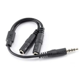 CablesOnline 3.5mm TRRS 4-Position Male to Dual 3-Position 3.5mm TRS Female Headset Splitter Adapter (IP-AY02C)