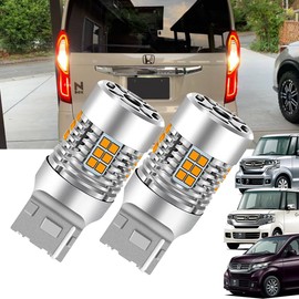 OTORAM Compatible/Replaceable N-BOX N-BOX + N-WGN Compatible T20 Single LED Turn Signal Bulb, Built-in High Fla Prevention Resistor, Car Inspection, Cooling Fan, Amber, T20 Single, 7440, W21W, LED