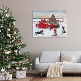Stupell Industries Seasonal Truck with Dogs Canvas Wall Art, Design by Sally Swatland