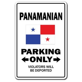 Panamanian Parking Aluminum Sign Panama Canal Central America | Indoor/Outdoor | 10" Tall
