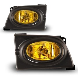 HEADLIGHTSDEPOT Halogen Fog Light Kit With Amber Lens Compatible With Honda Civic 2006-2008 Sedan