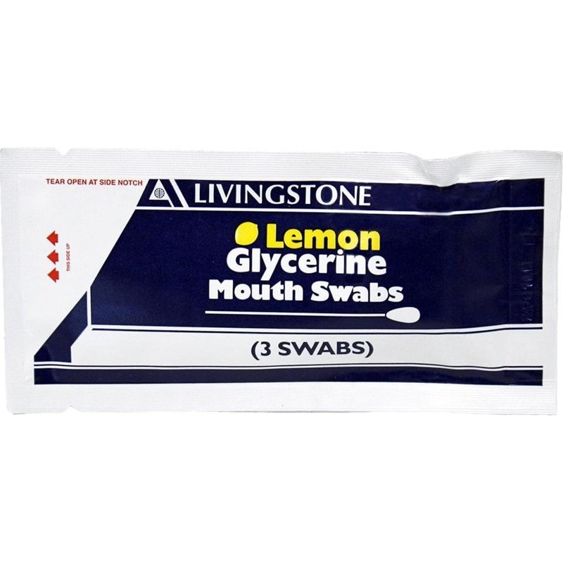 Livingstone Lemon Glycerine Mouth Swabs 25 Box