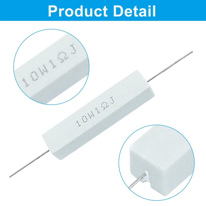 Seimneire 10w 1 Ohm Ceramic Cement Resistor, Wire Wound Power