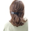 VingTAINE H-683-BK Tortoise Shell Style Square Barrette Simple Marble Hair
