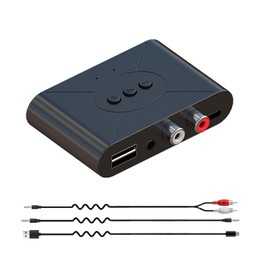 Bluetooth 5.3 Audio Receiver Wireless RCA Bluetooth Adapter for Stereo Wireless Audio Receiver/Bluetooth to Aux/USB Flash Drive/NFC One-Touch Connection for Car Speakers and Headphones