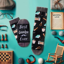 HAPPYPOP Grandpa Socks, Grandpa Gifts From Grandchildren, Grandfather Gifts Granddaddy Gifts