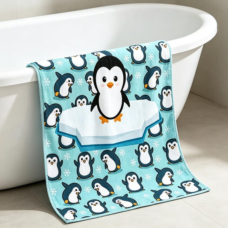 VorPrillynt Penguin Towel Beach Swimming Towels Penguin Bath Towel Microfibre