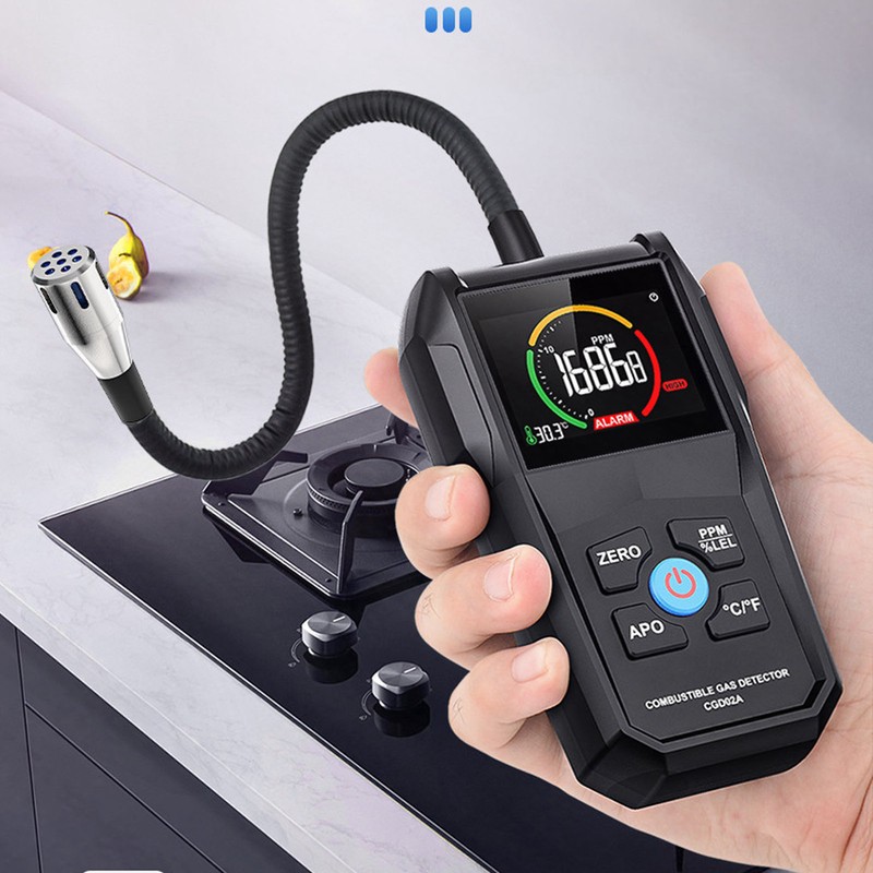 Combustible Gas Detector 50‑50000PPM LCD Display Screen Portable Gas Leak