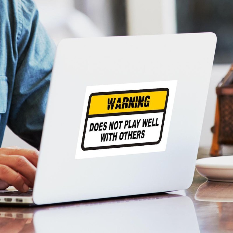 CafePress Does Not Play Well with Others Sticker (Rectangula Rectangle