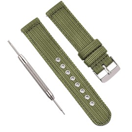uEmoh Watch Bands, Quick Release Nylon Watch Straps for Men Women, Watch Bands of Multiple Colors & Width(18mm, 20mm, 22mm) (18mm, Blackish Green)