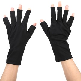 [YUYTE] Nail Art Gloves Anti UV Gloves, LED Nail Art Hardening Lamp Protective Gloves Manicure Protective Gloves Nail Art Skin Care Gloves, 1 Pair (Black)
